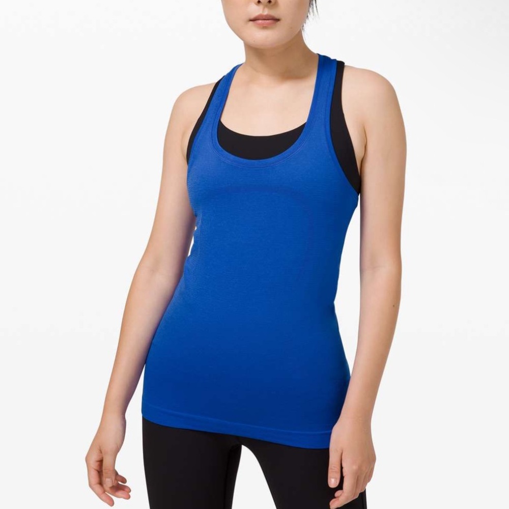 Lululemon, Swiftly Tech Razorback Tank 2.0, Hip Length, Cerulean Blue!